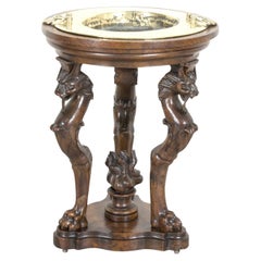 Early 19th Century French Restauration Period Carved Walnut Brazier Tripod Table