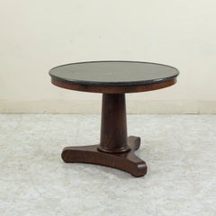 Early 19th Century French Restauration Period Mahogany Center Table, Marble Top