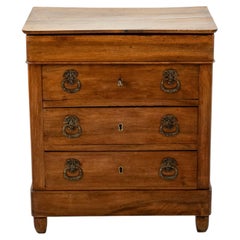 Early 19th Century French Restauration Period Walnut Chest, Commode, Nightstand