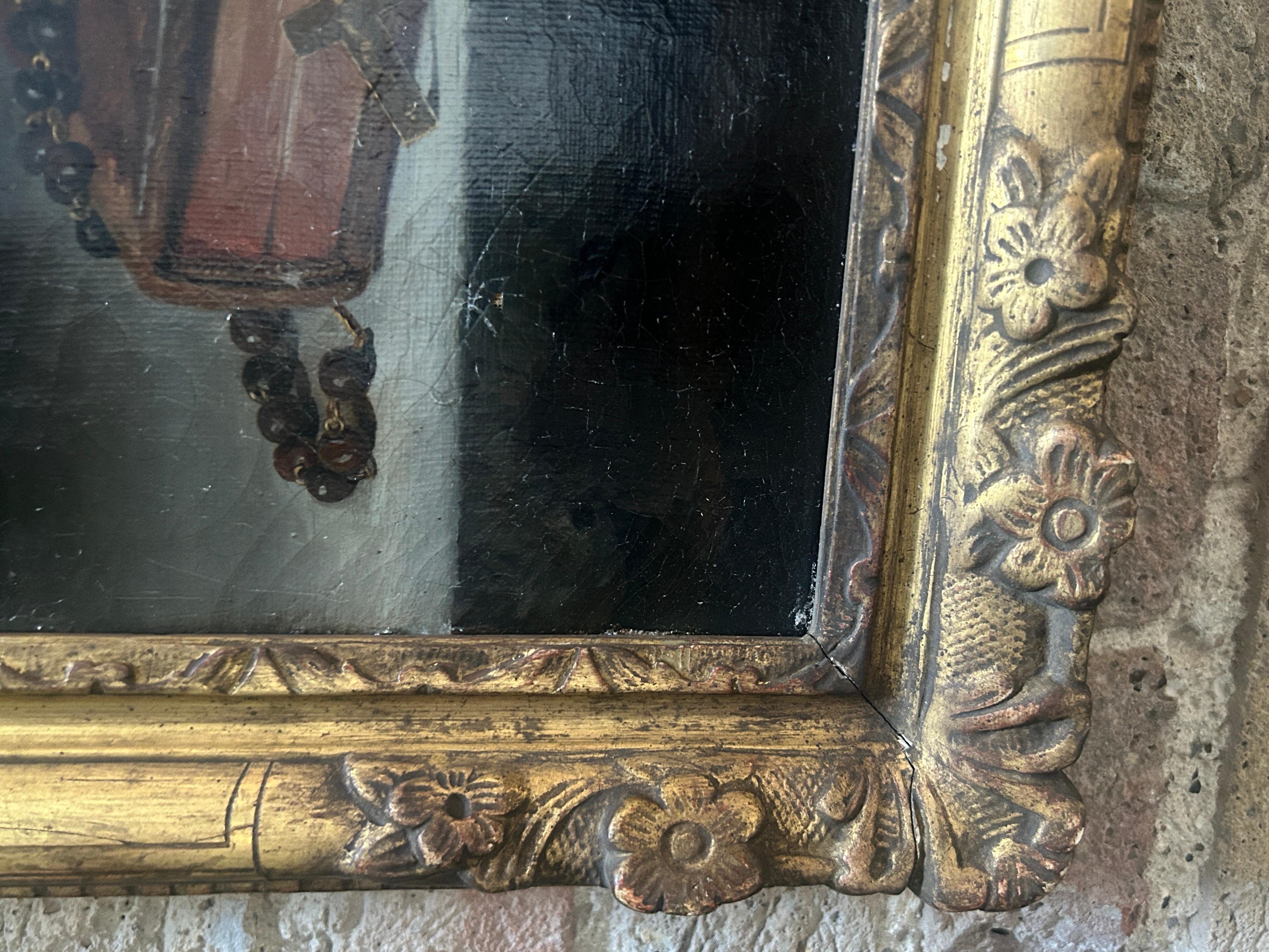 Tela Pittura ad olio su tela con natura morta Vanitas di scuola francese del primo Ottocento in vendita