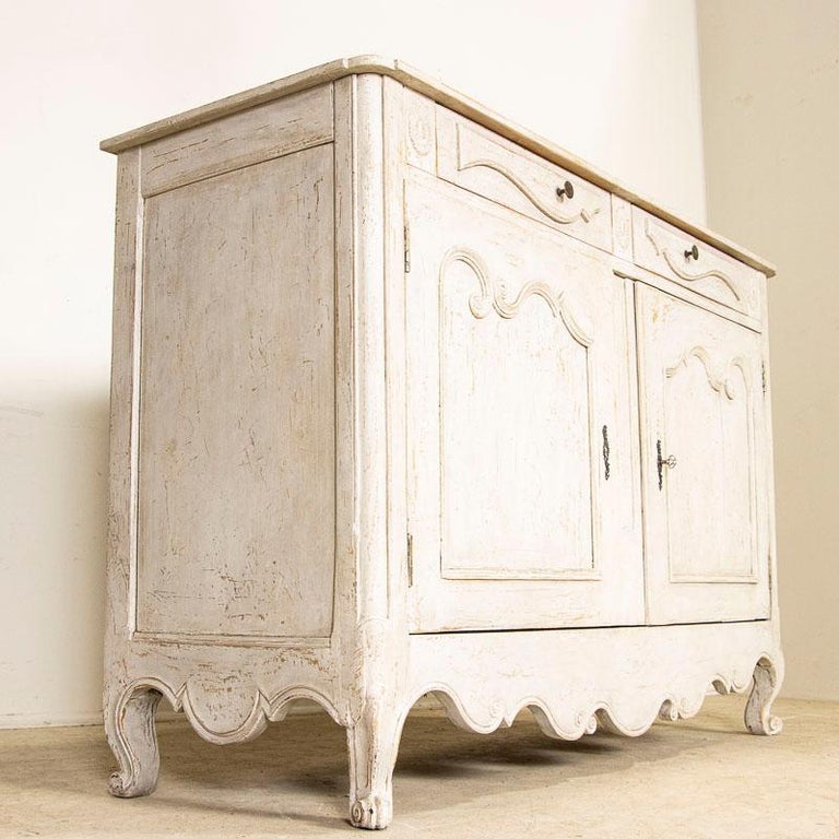 Early 19th Century French Sideboard Buffet Painted White For Sale 7