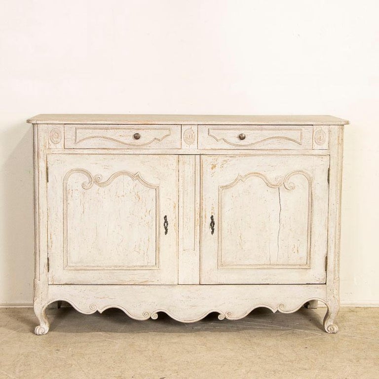 Wood Early 19th Century French Sideboard Buffet Painted White For Sale
