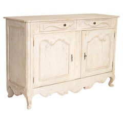 Antique Early 19th Century French Sideboard Buffet Painted White