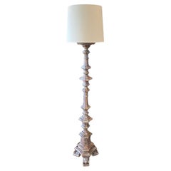 Frühe 19. Jahrhundert Französisch Silber vergoldet gemalt geschnitzt neoklassischen Stehlampe