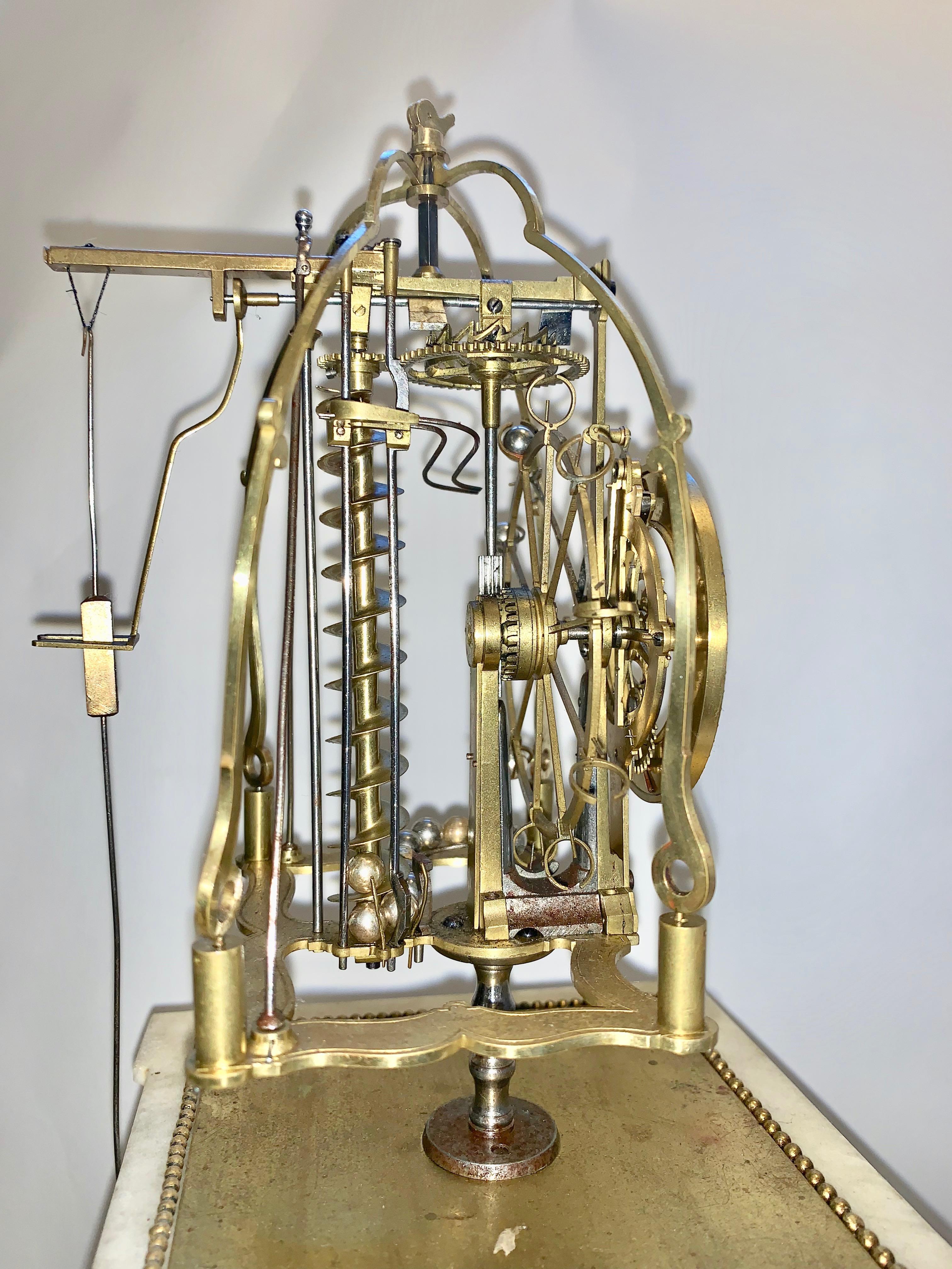 Early 19th Century French Skeleton Antique Clock Simulating Perpetual Motion In Good Condition In London, Nottinghill