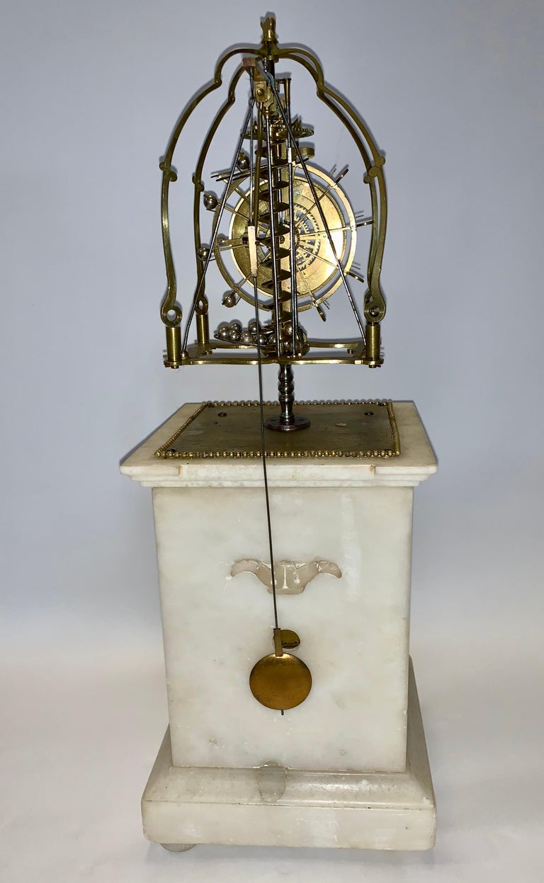 Early 19th Century French Skeleton Antique Clock Simulating Perpetual