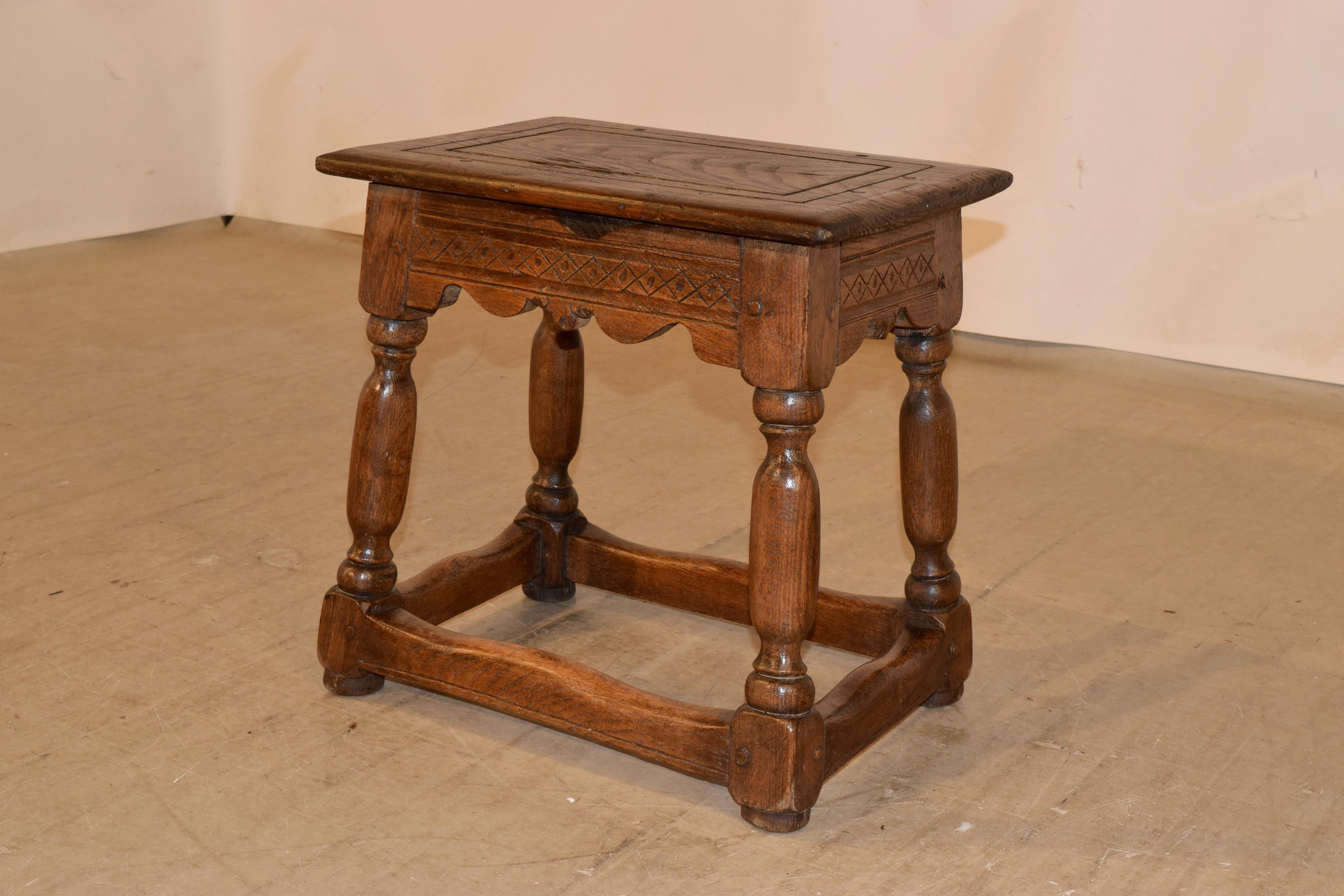 Elm Early 19th Century French Stool For Sale