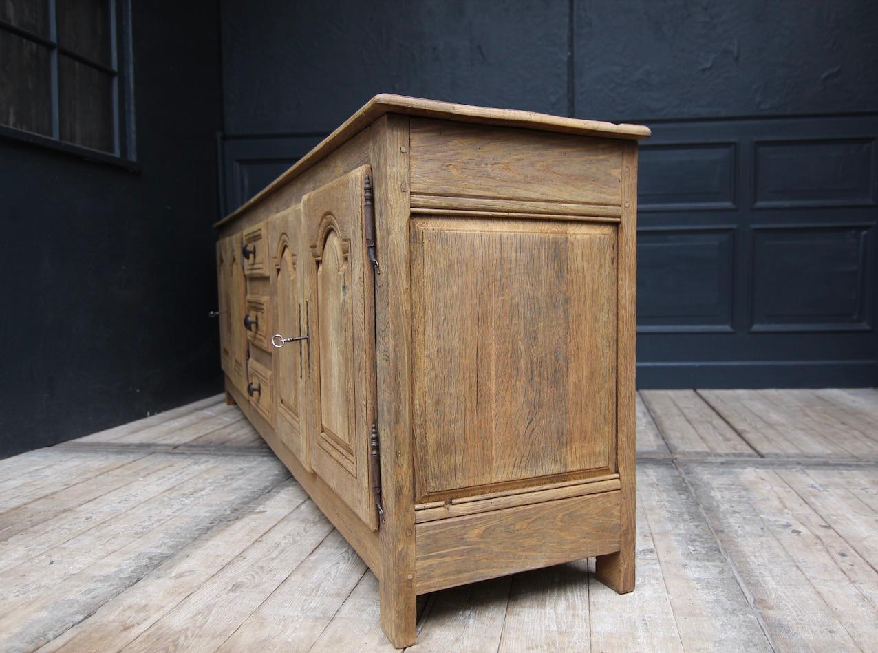 Early 19th Century French Stripped Oak Enfilade Sideboard 7