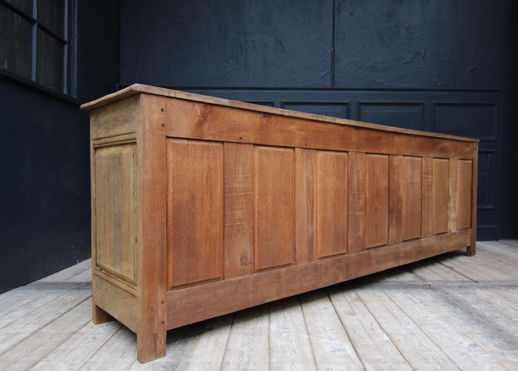 Early 19th Century French Stripped Oak Enfilade Sideboard 9