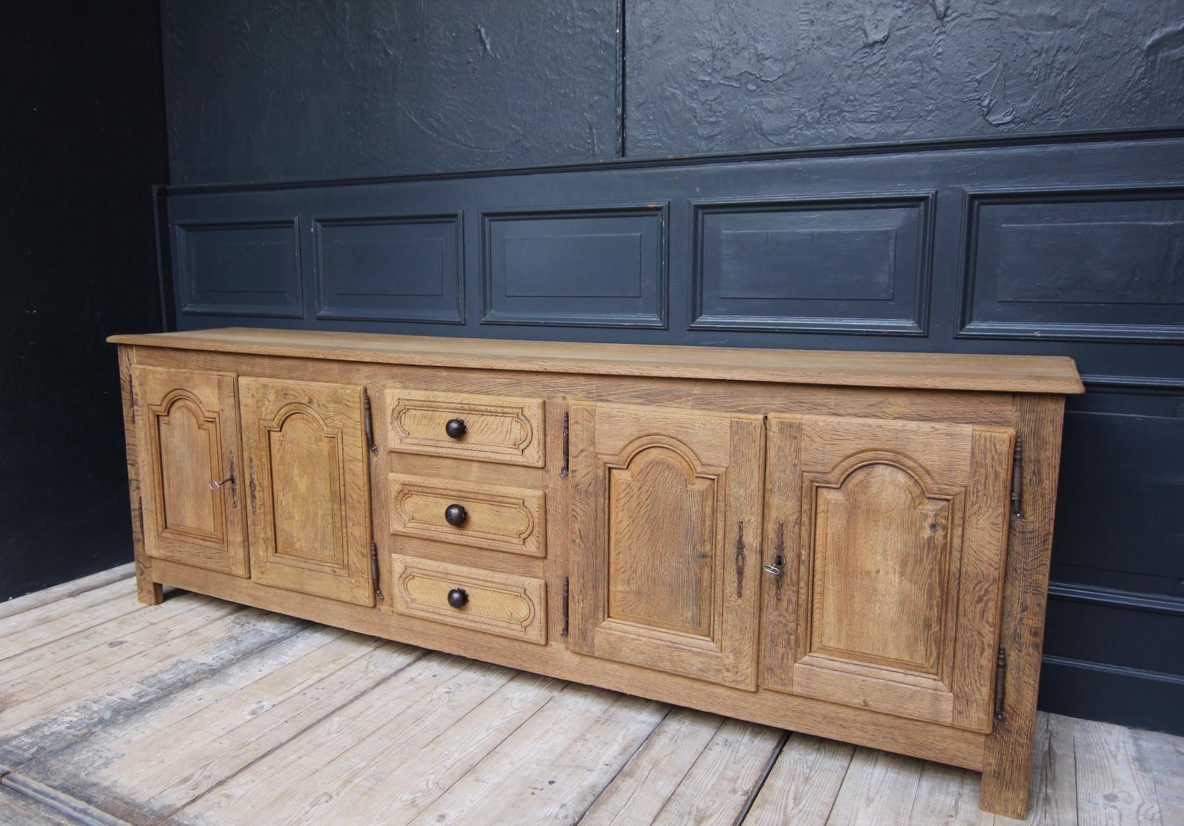 Early 19th Century French Stripped Oak Enfilade Sideboard 2