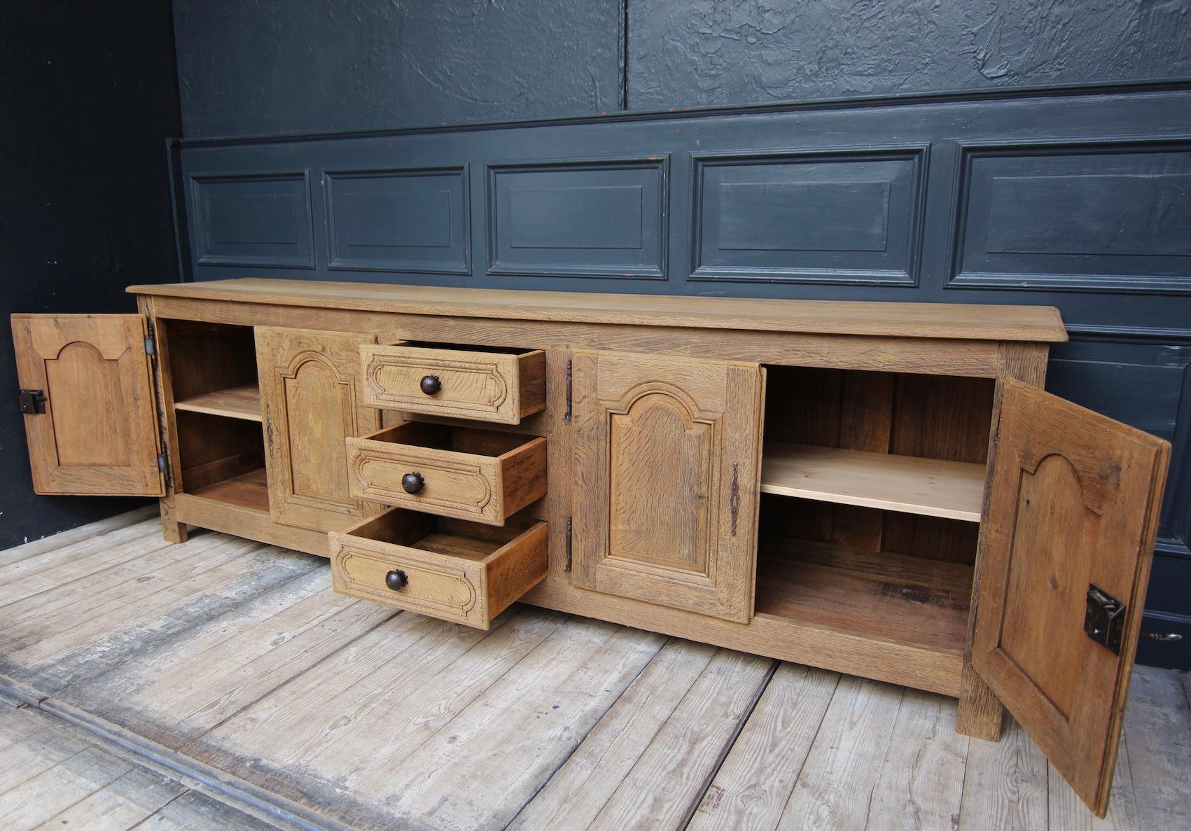 Early 19th Century French Stripped Oak Enfilade Sideboard 3