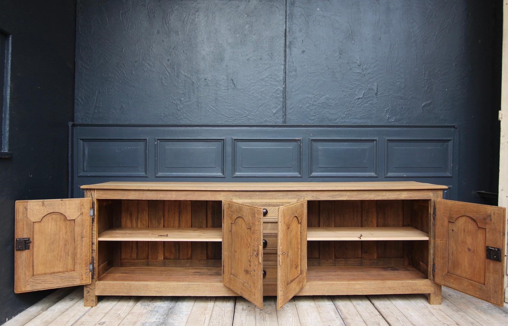 Early 19th Century French Stripped Oak Enfilade Sideboard 4