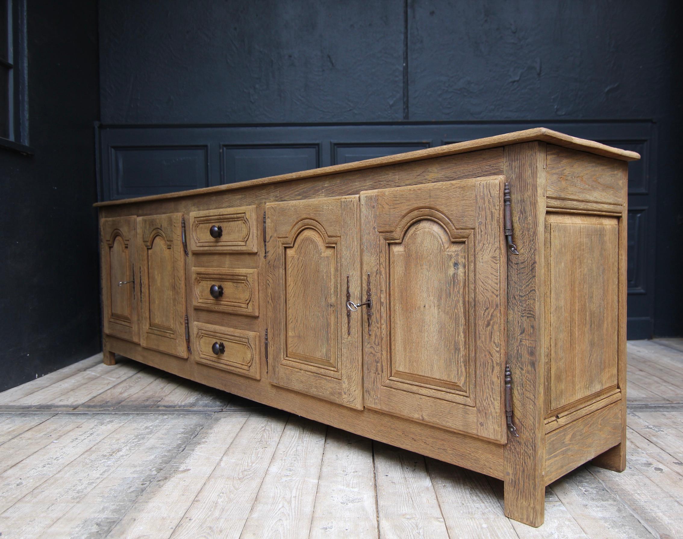 Early 19th Century French Stripped Oak Enfilade Sideboard 5