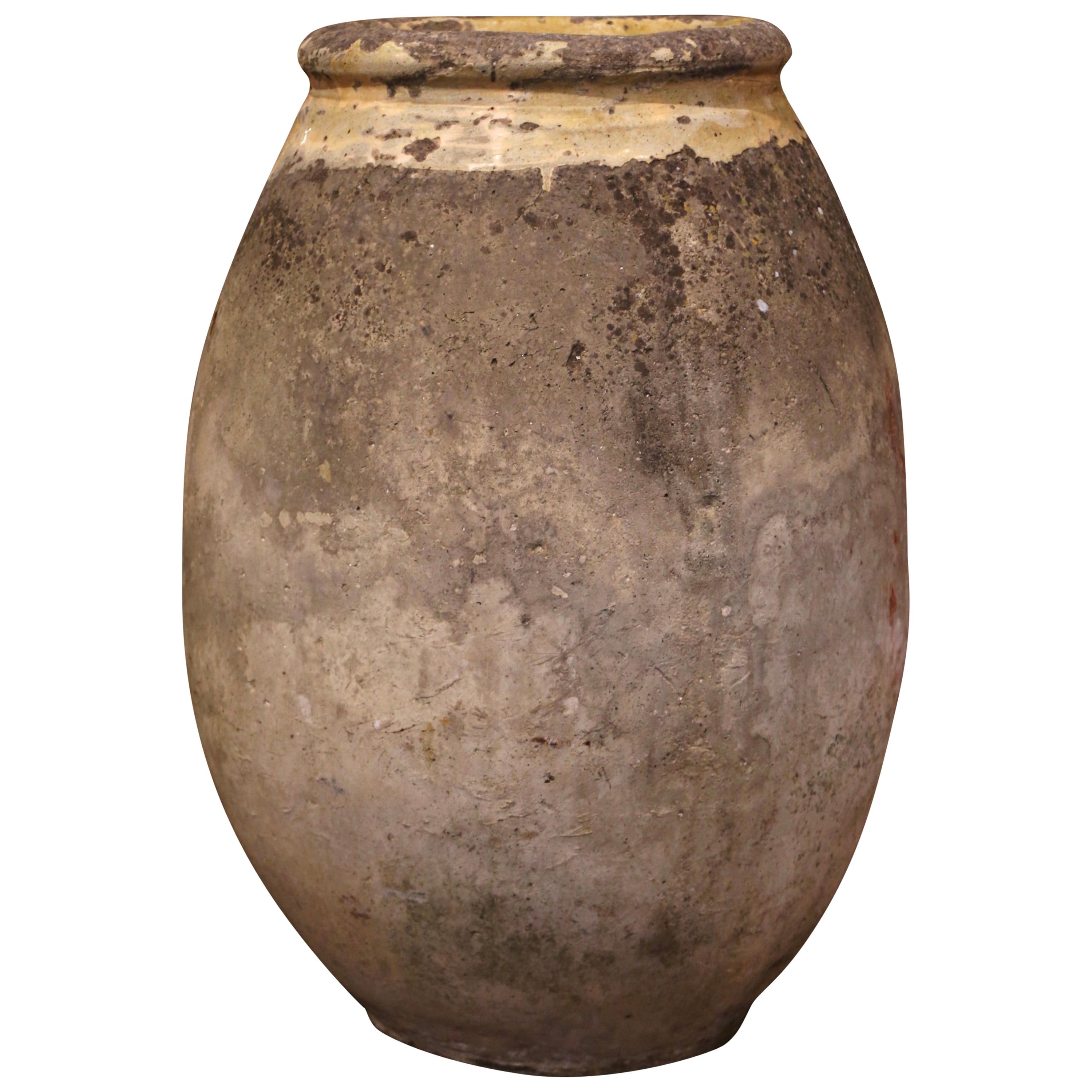 Early 19th Century French Terracotta Olive Jar from Provence