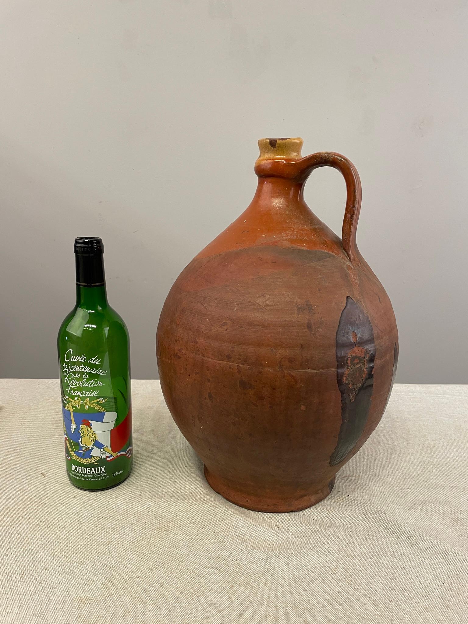 French Provincial Early 19th Century French Terracotta Water Jug For Sale