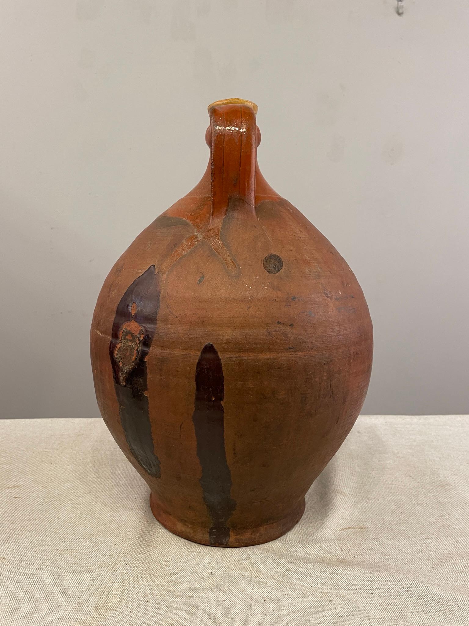 European Early 19th Century French Terracotta Water Jug For Sale