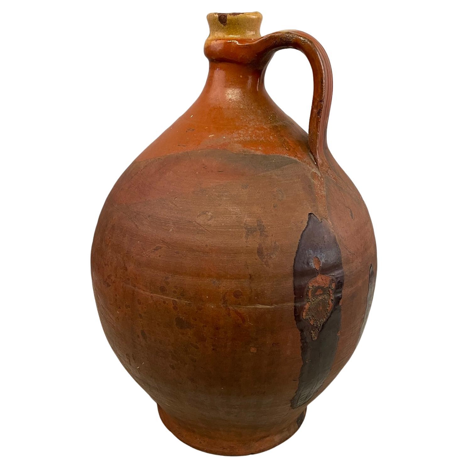 Early 19th Century French Terracotta Water Jug For Sale