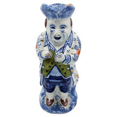 Used Early 19th Century French Toby Jug, Faience