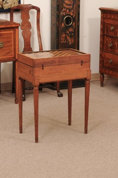 Early 19th Century French Tric Trac Table / Game Box on Stand, Signed