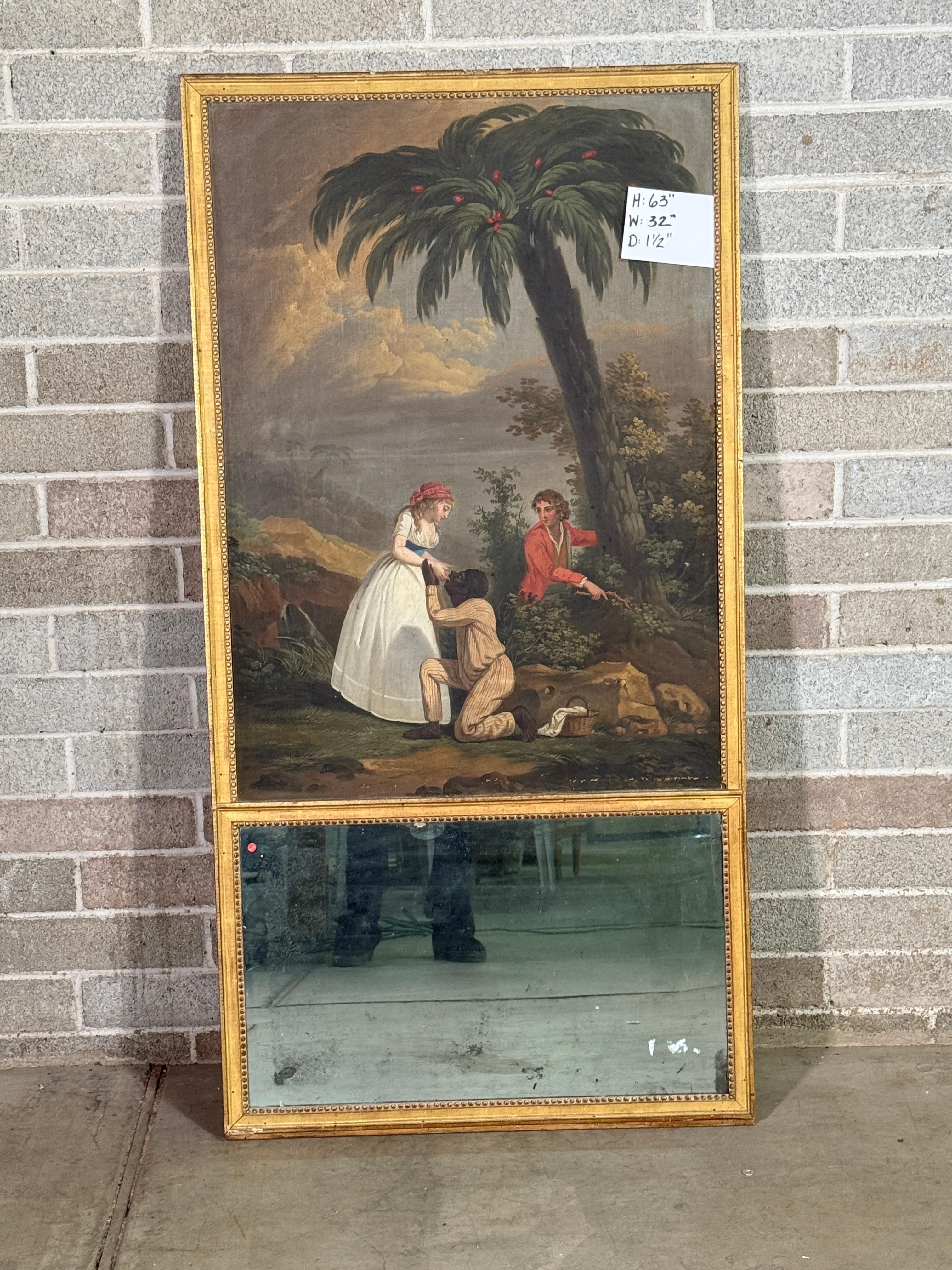 Early 19th Century French Trumeau Painting
Gorgeous painting purchased in France. 
Age appropriate wear, see detailed photos. 
Message us with any questions. 
