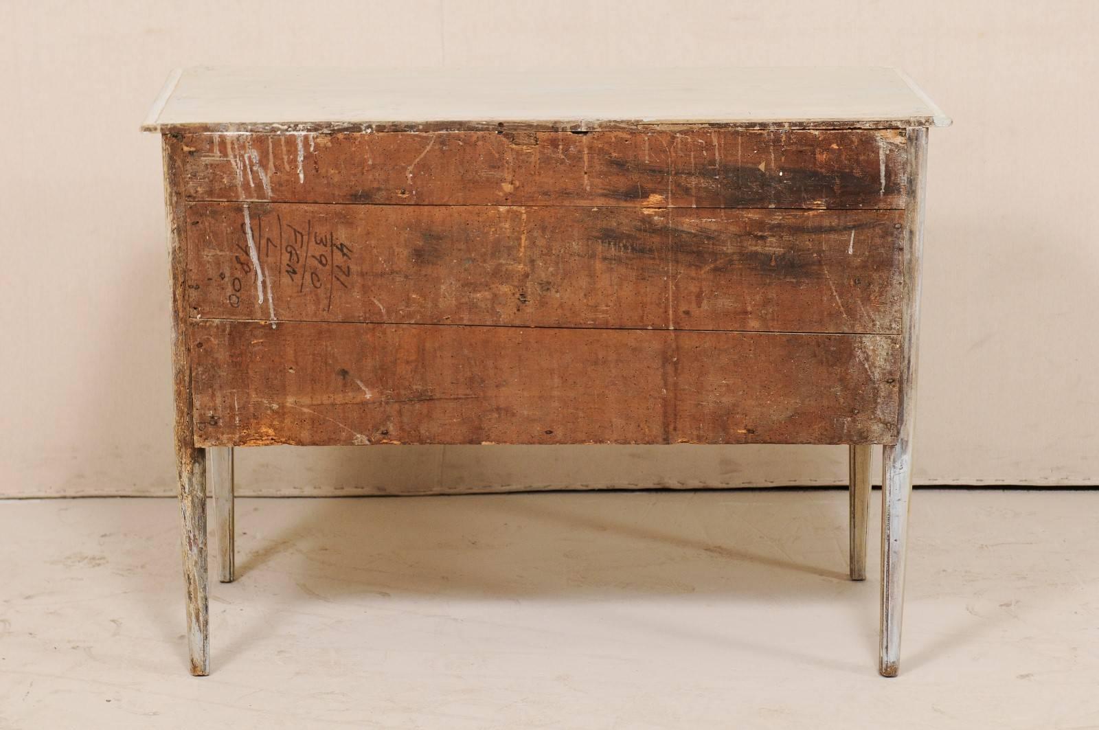 Early 19th C. French Two-Drawer Raised Chest with Scalloped Skirt and Clean Line 1
