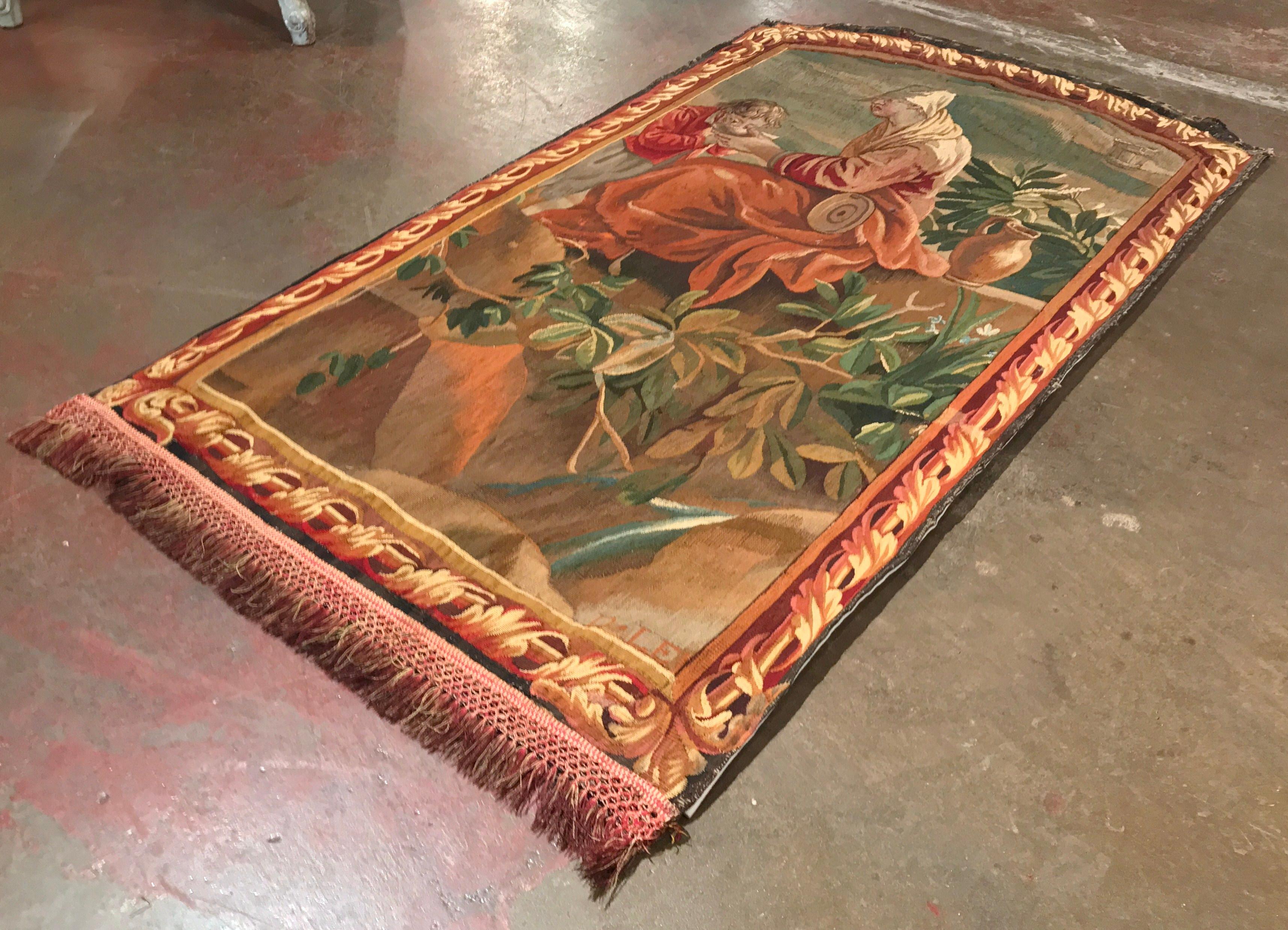 Early 19th Century French Wall Hanging Handwoven Aubusson Tapestry For Sale 3