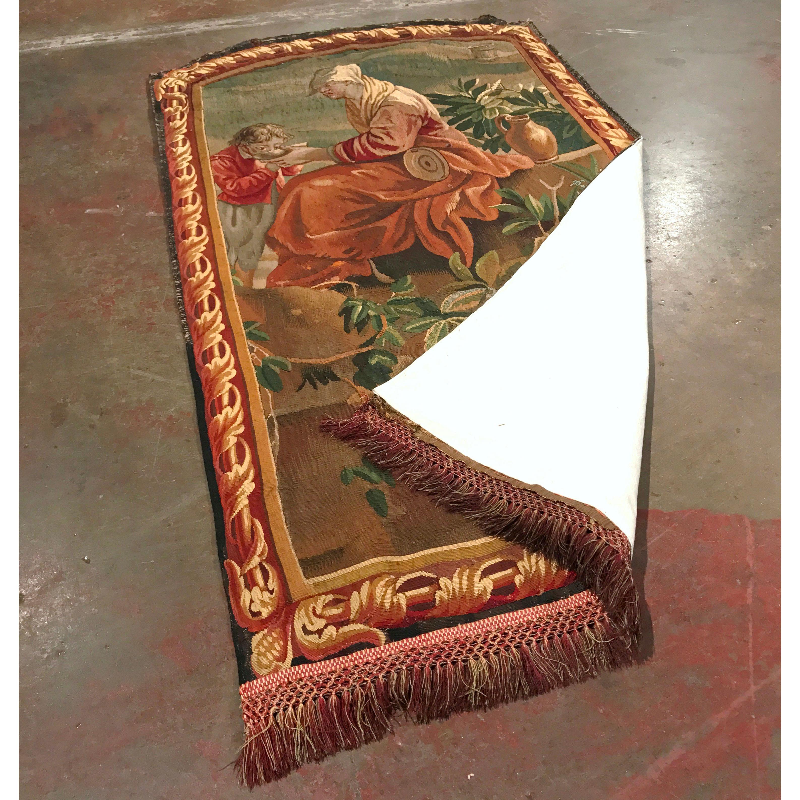 XIXe siècle Tapisserie d'Aubusson tissée à la main du début du 19ème siècle en vente