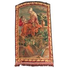 Arazzo francese da parete del primo Ottocento tessuto a mano Aubusson