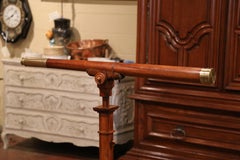 Early 19th Century French Walnut and Brass Telescope Signed Vincent Chevalier