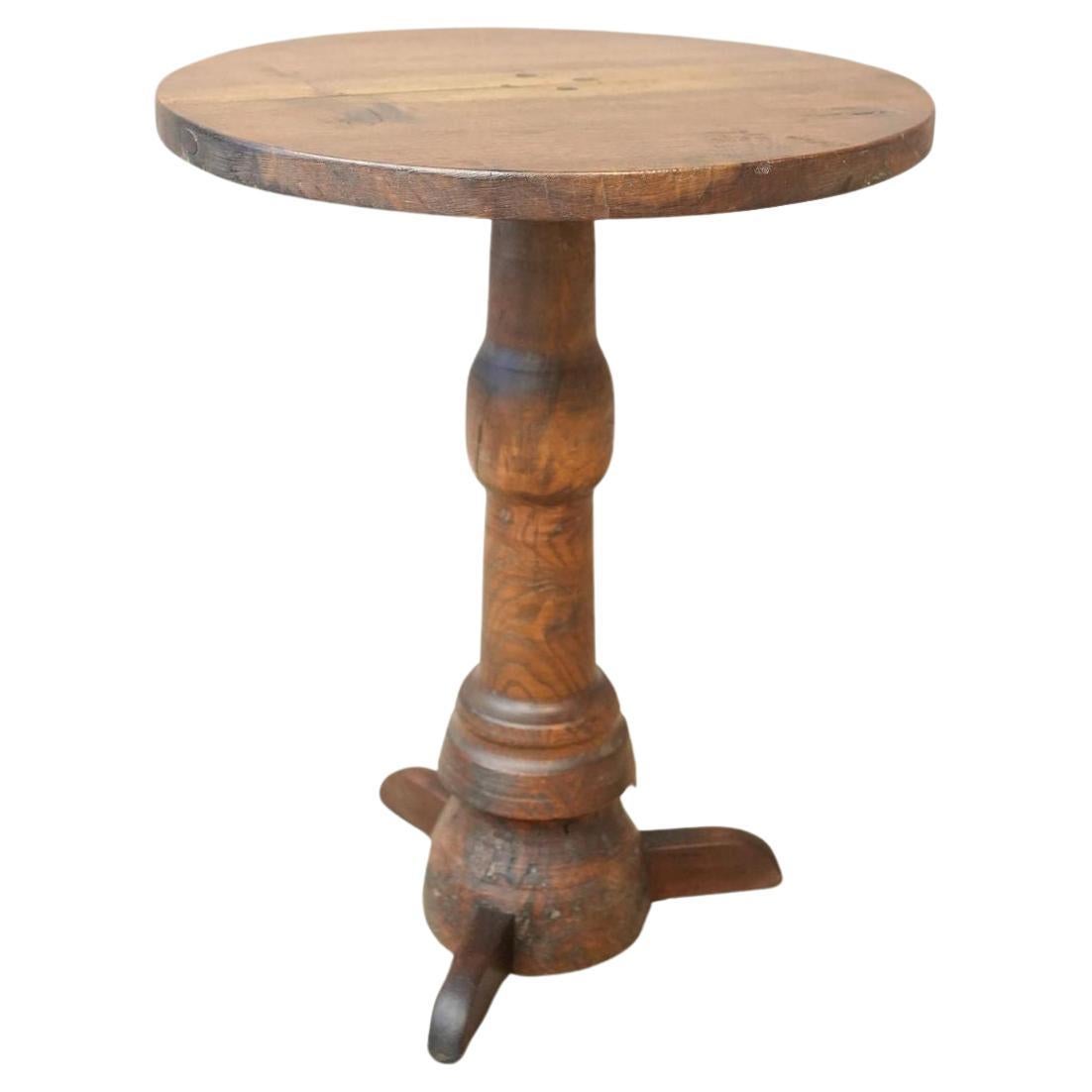 Early 19th century French walnut and oak lamp table
