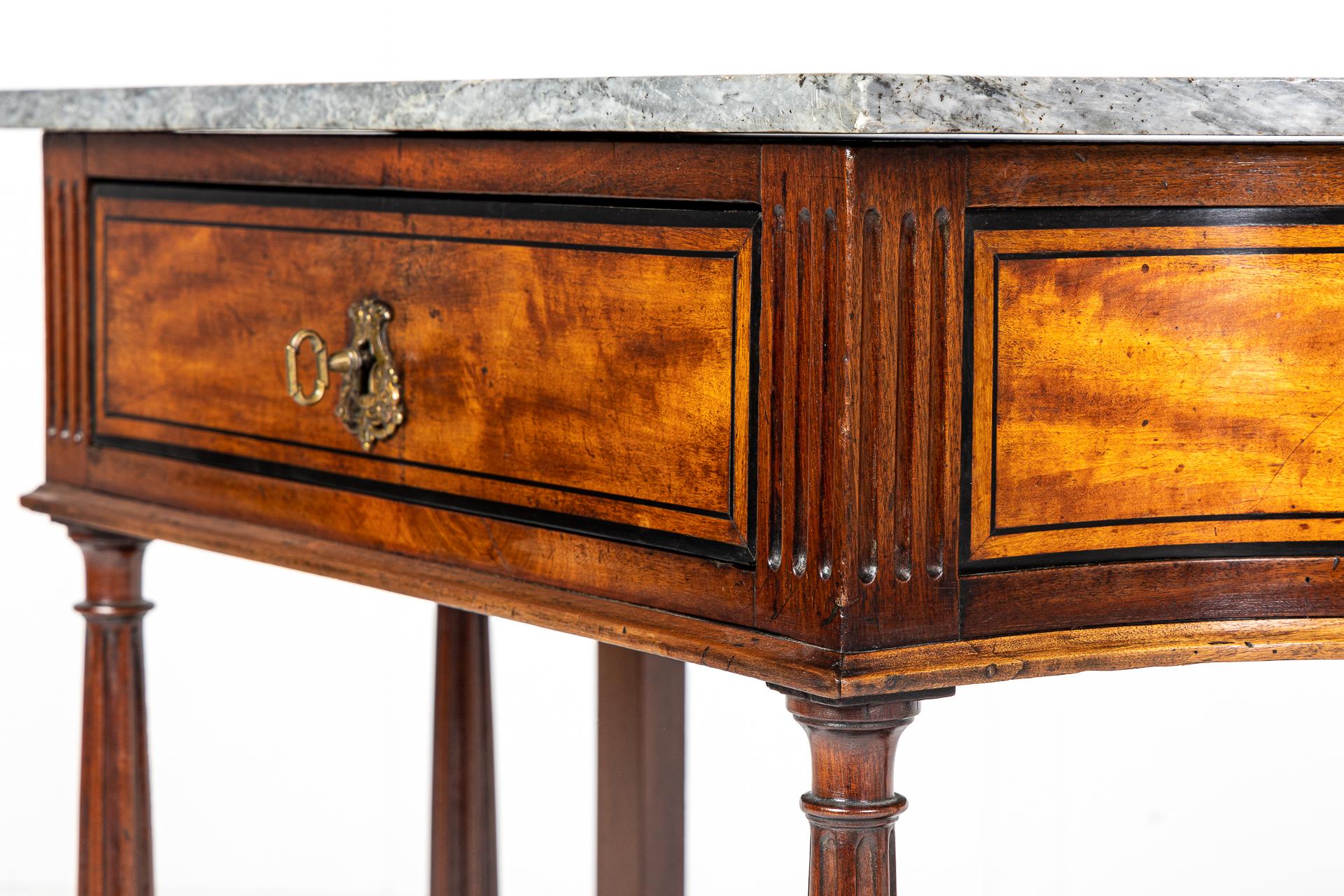 Early 19th Century, French Walnut and Satinwood Console Table For Sale 1