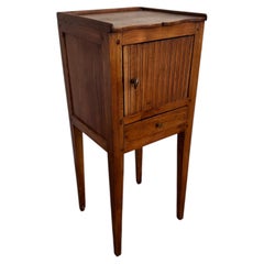 Early 19th century French walnut bedside table night stand chevet.