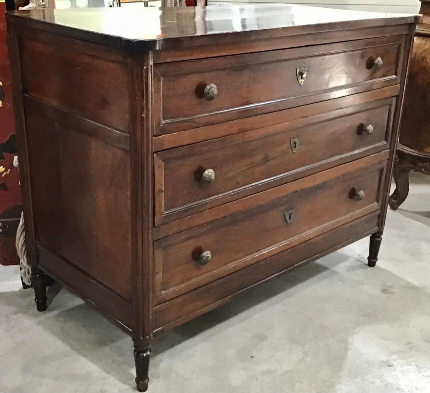 Early 19th Century French Walnut Directoire Commode 1