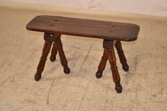 Early 19th Century French Walnut Folk Art Bench