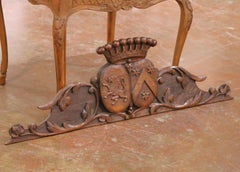 Early 19th Century French Walnut Heraldic Carved Pediment or Wall Decor