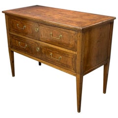 Early 19th Century French Walnut Inlaid Commode Chest of Drawers