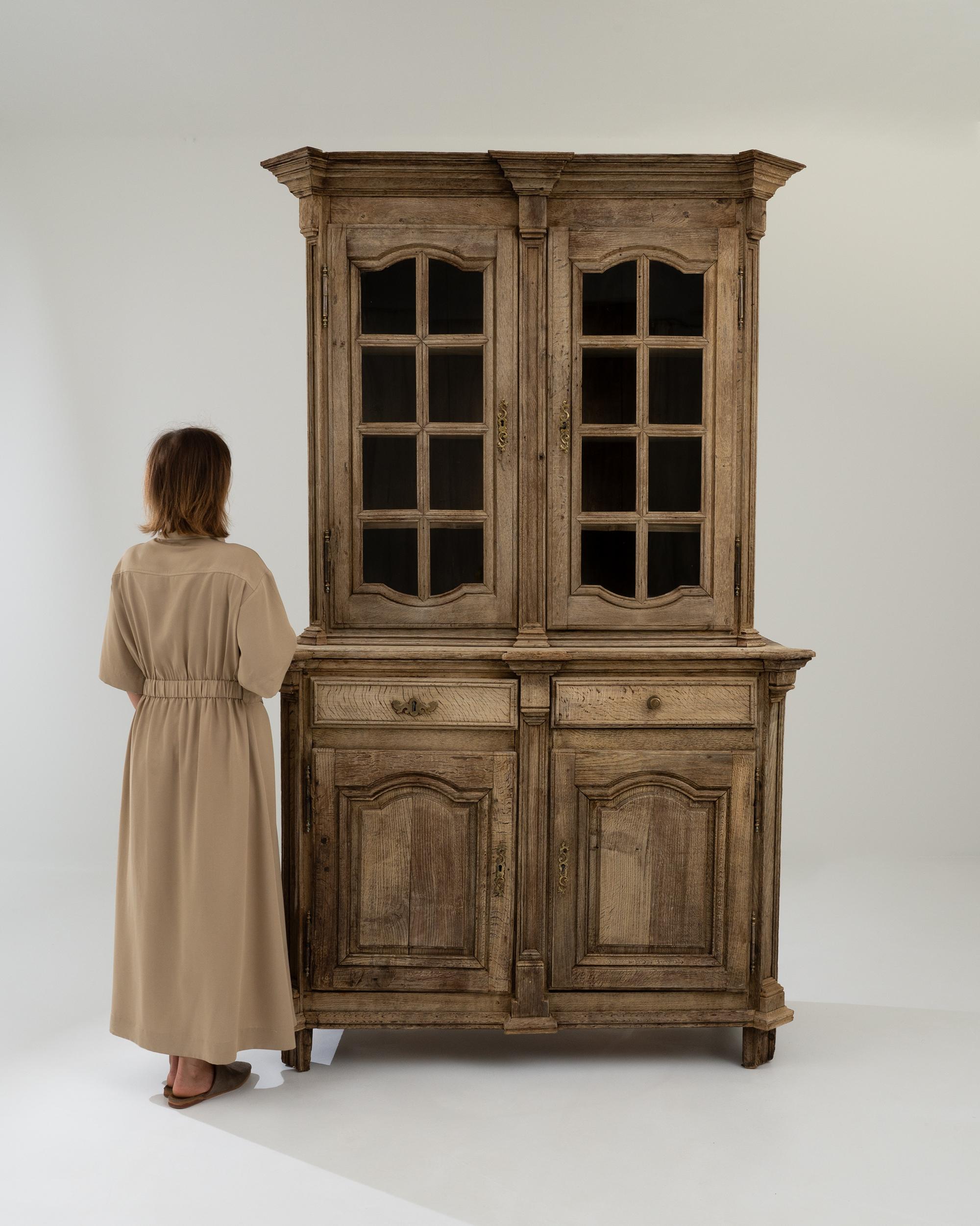 Bleached Early 19th Century French Wooden Vitrine  For Sale