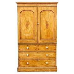 Early 19th Century Gainsford & Co Country English Faux Painted Linen Press