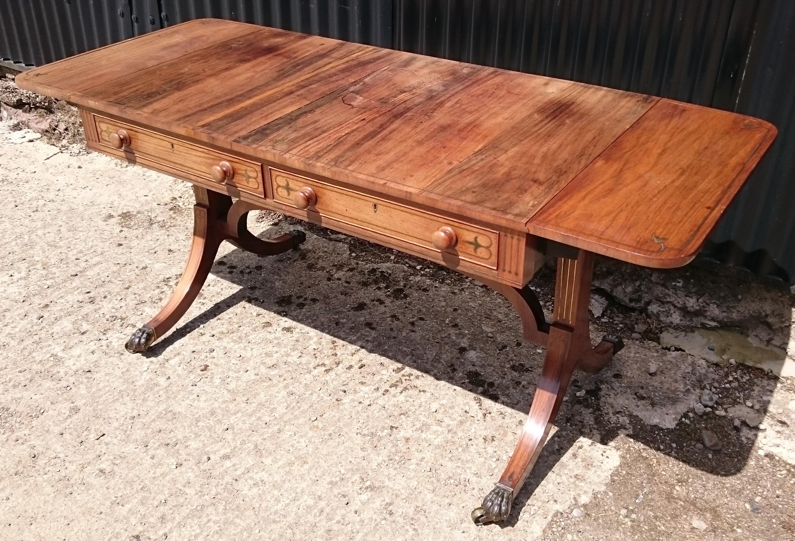 British Early 19th Century George III Antique Sofa Table For Sale