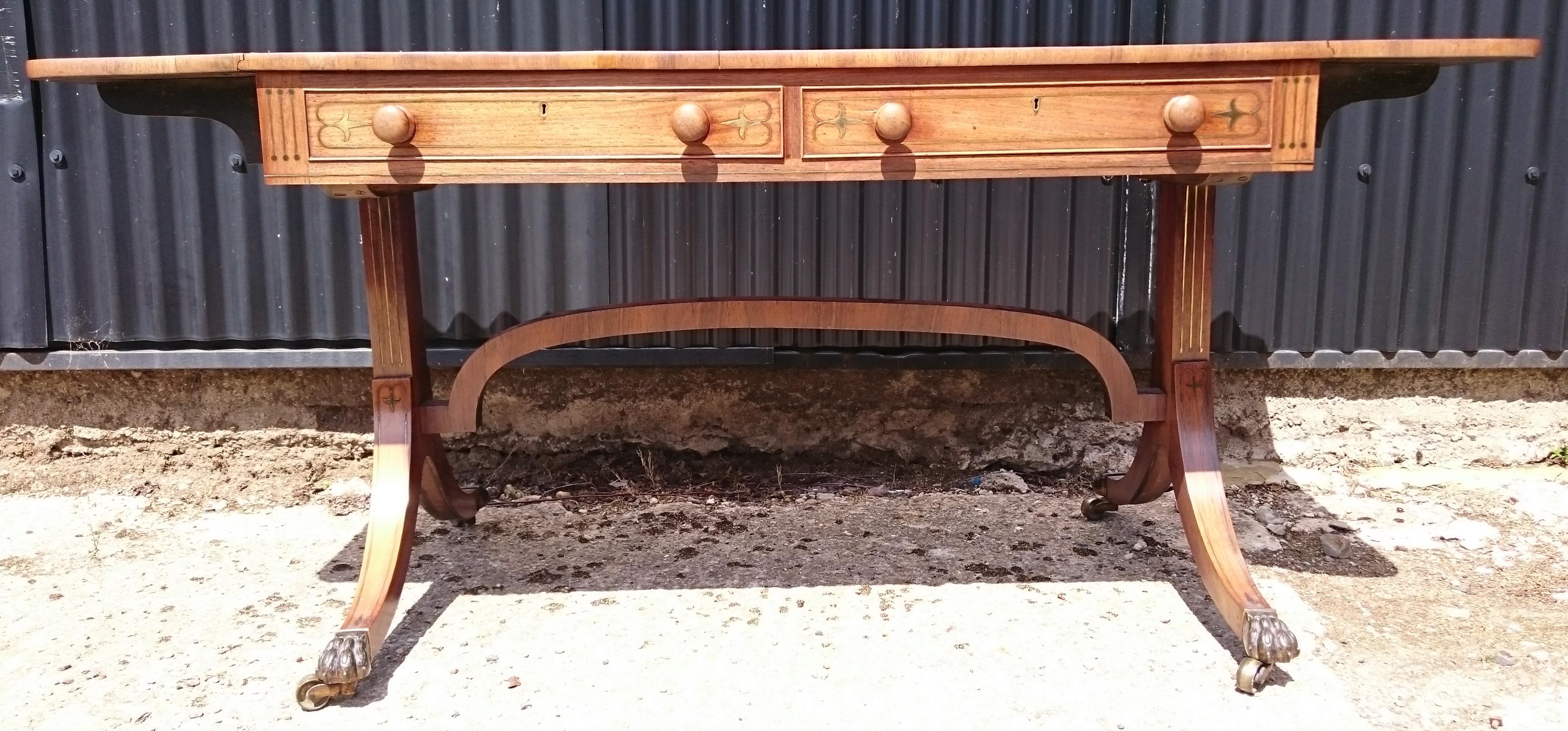 Early 19th Century George III Antique Sofa Table For Sale 3