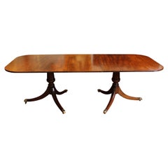 Antique Early 19th Century George III Double Pedestal Dining Table