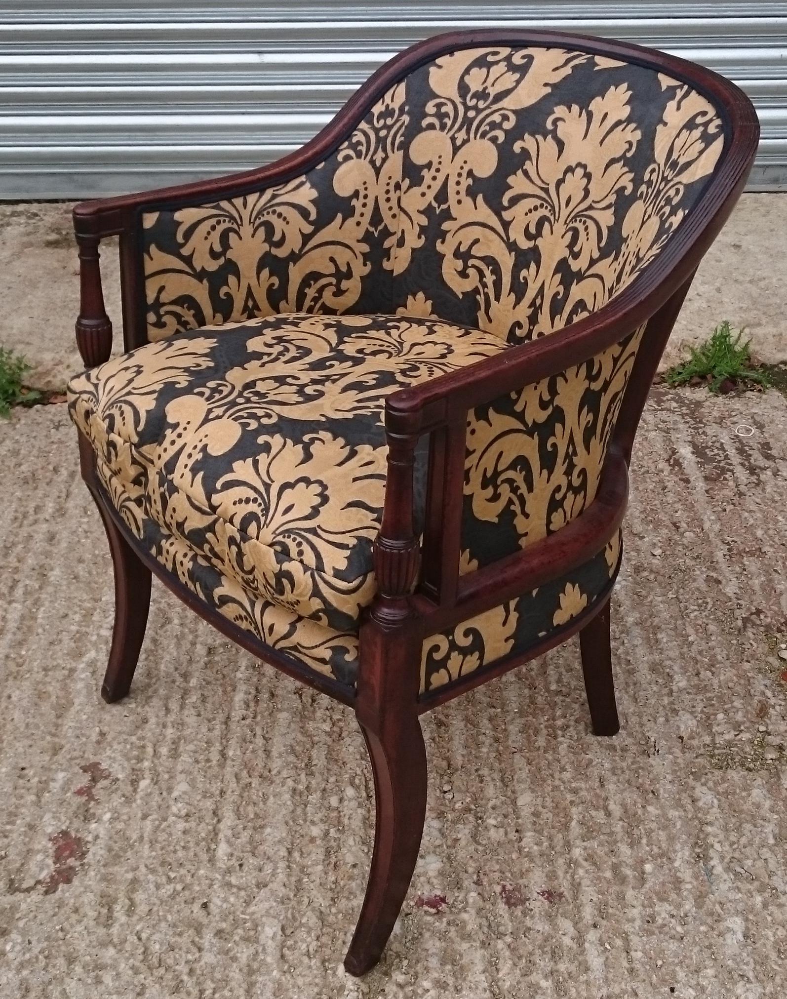 Early 19th Century George III Period Mahogany Antique Library Chair For Sale 3