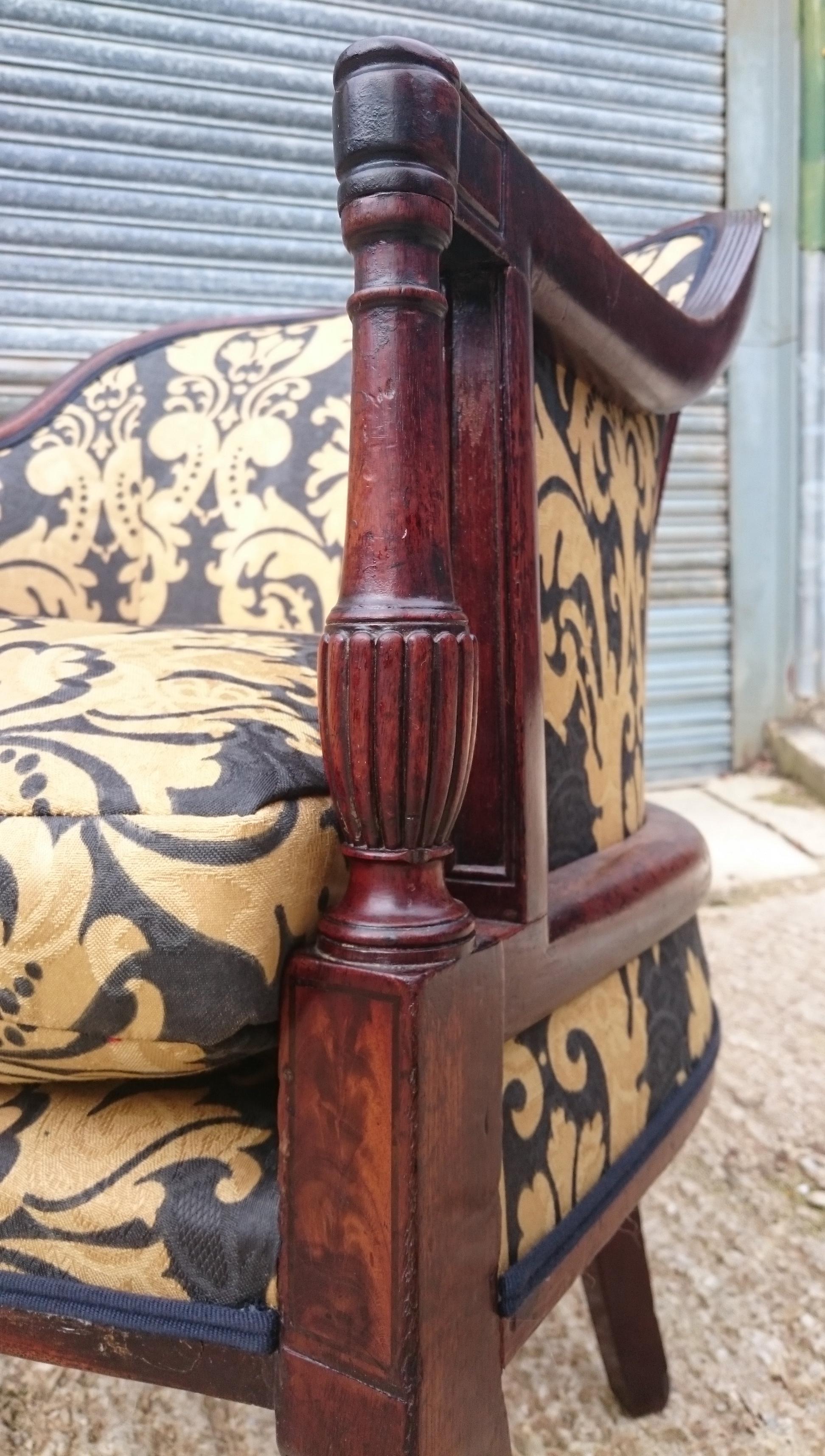 Early 19th Century George III Period Mahogany Antique Library Chair For Sale 4