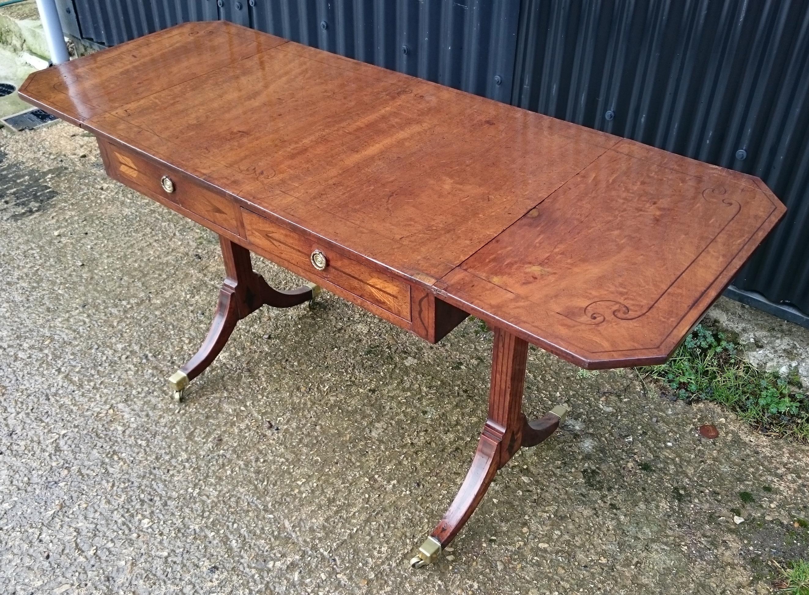 Early 19th Century George III Period Mahogany Antique Sofa Table  For Sale 1