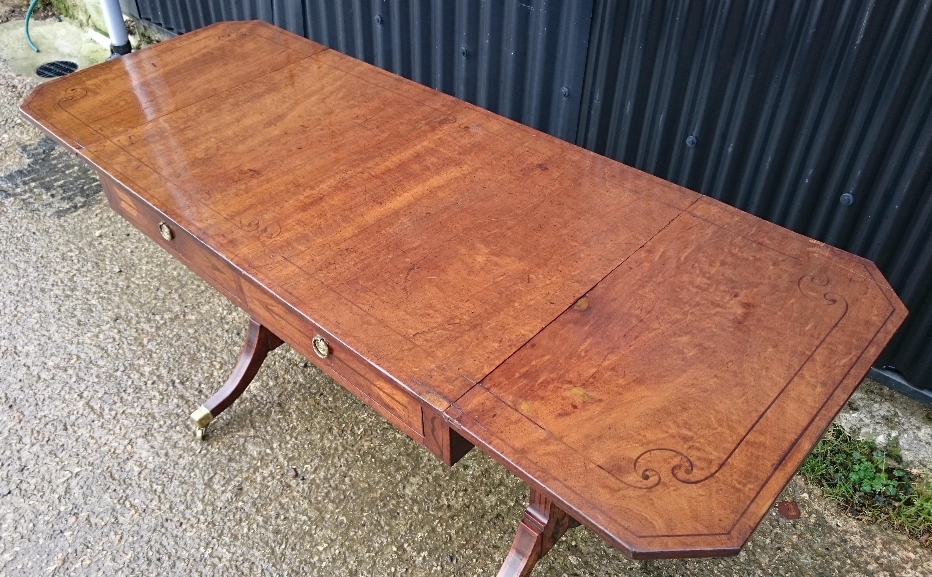 Early 19th Century George III Period Mahogany Antique Sofa Table  For Sale 2