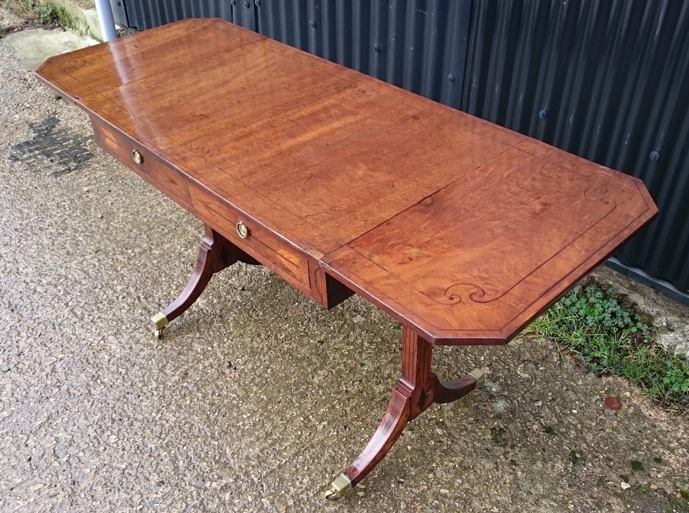 Early 19th Century George III Period Mahogany Antique Sofa Table  For Sale 3