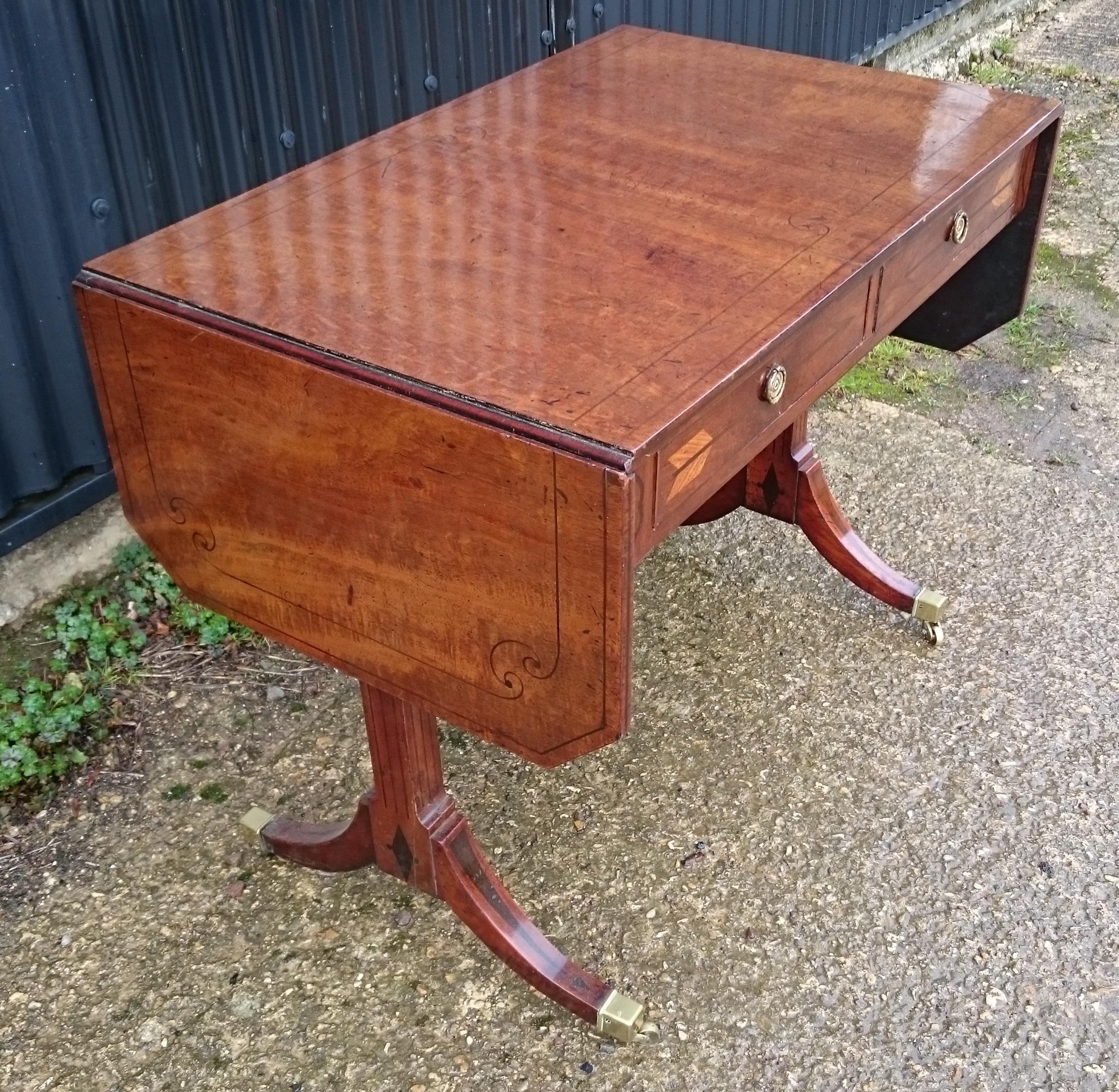 Early 19th Century George III Period Mahogany Antique Sofa Table  For Sale 4