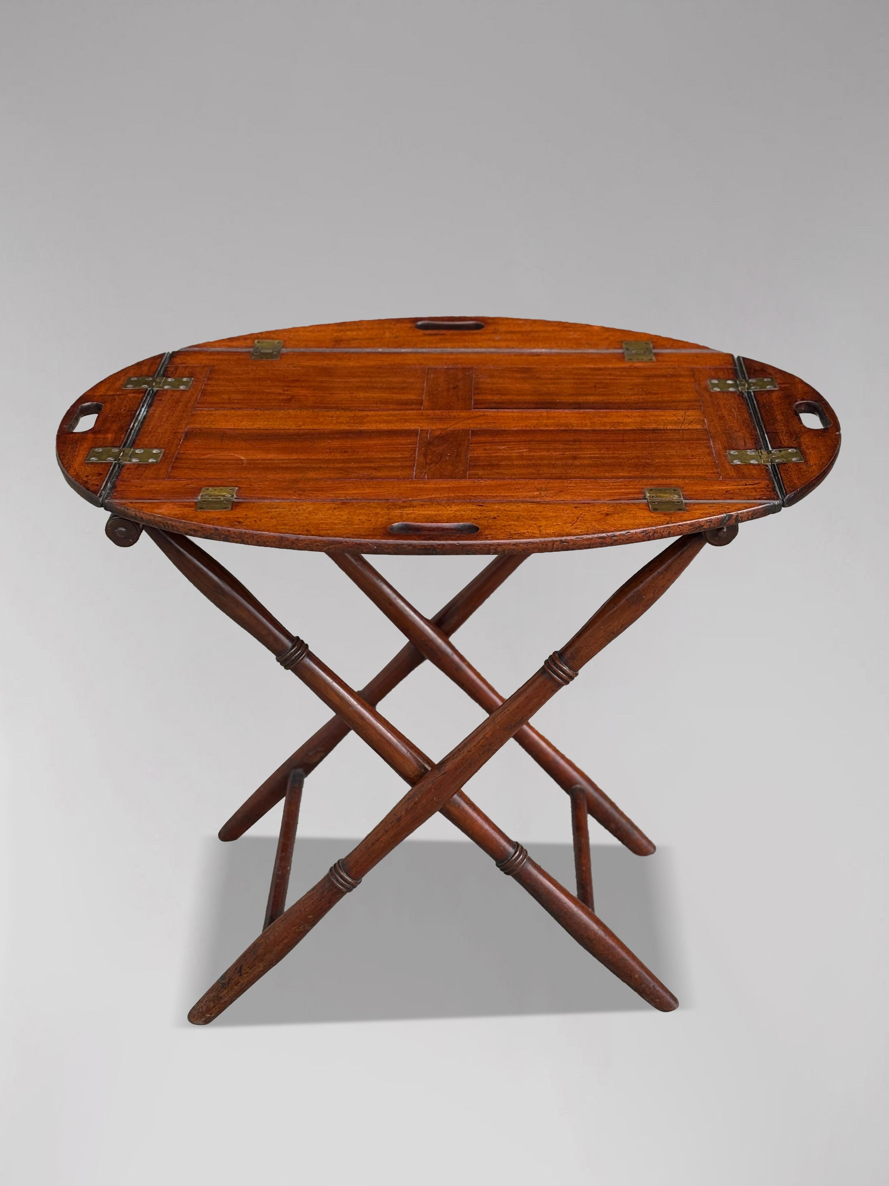 Frühe 19. Jahrhundert George III Periode Mahagoni Butler's Tablett auf Stand im Angebot 5