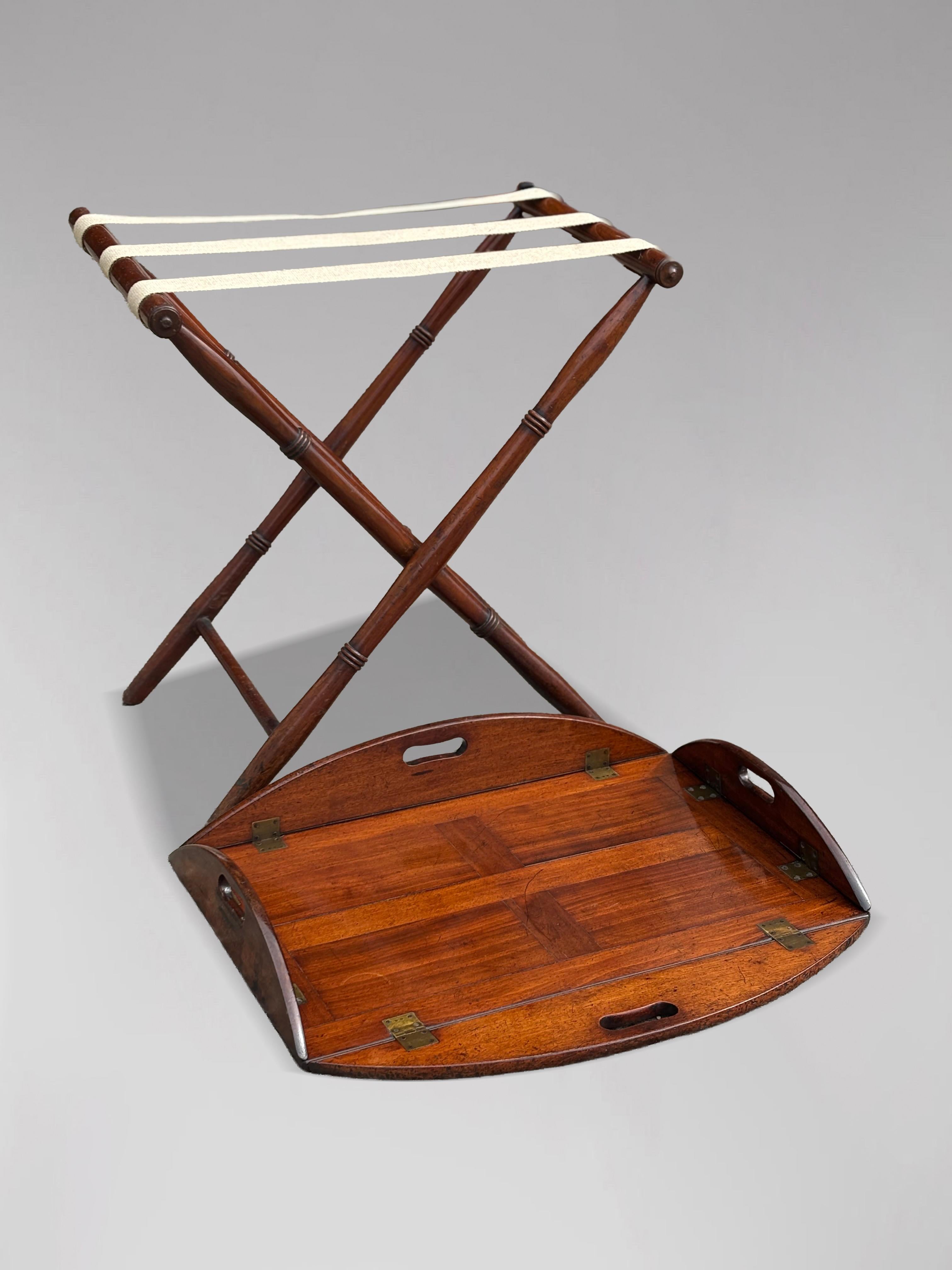 Frühe 19. Jahrhundert George III Periode Mahagoni Butler's Tablett auf Stand (Britisch) im Angebot