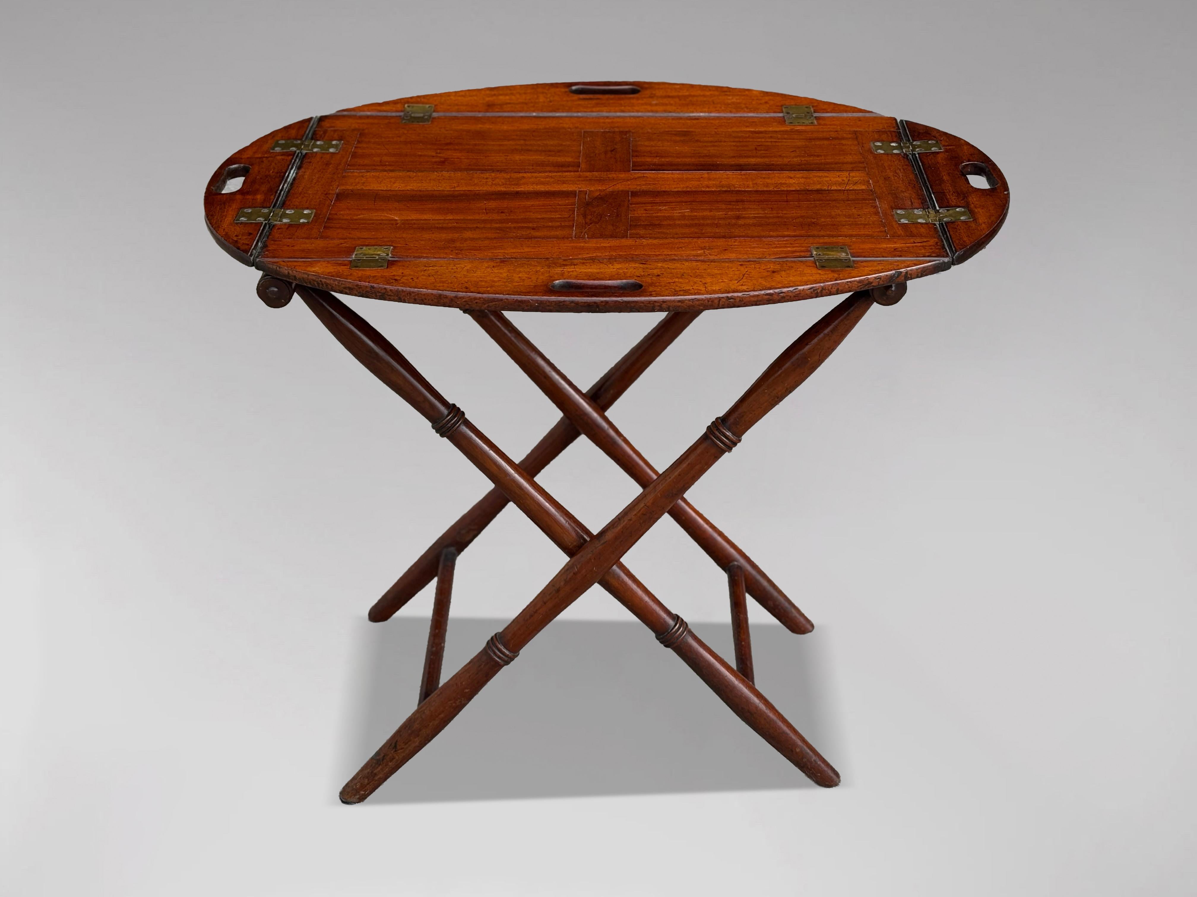Frühe 19. Jahrhundert George III Periode Mahagoni Butler's Tablett auf Stand im Angebot 3